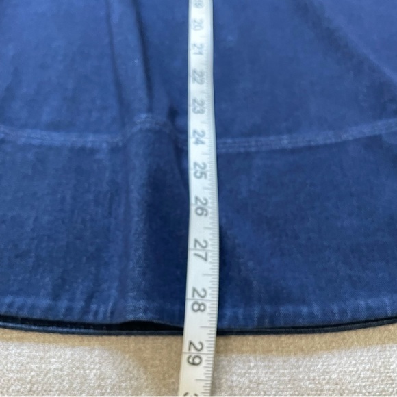 NWT Chico’s Dark Wash Denim Stretch Convertible Popover Swing 3/4 Sleeve Top - Picture 10 of 12